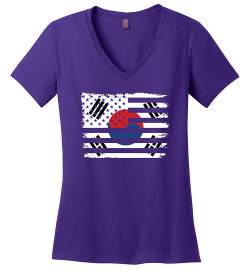 South Korean American Flag V-Neck