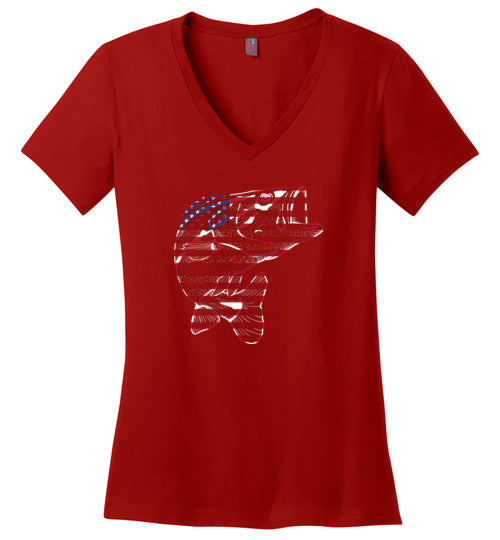 Bass Flag Fishing V-Neck