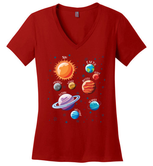 Solar System Planets V-Neck