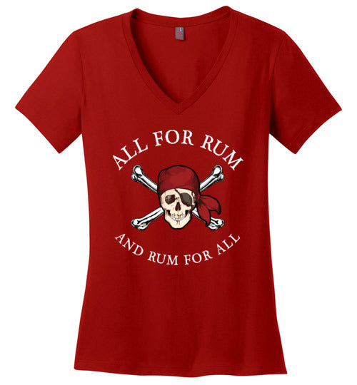 Pirate All For Rum V-Neck