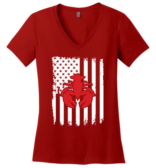 Crawfish American Flag V-Neck