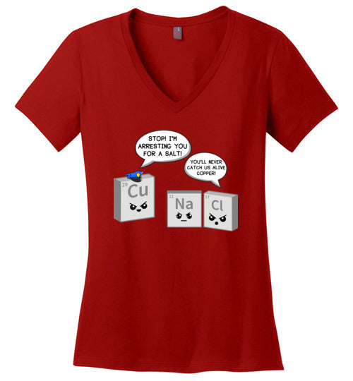Periodic Table Salt And Copper V-Neck