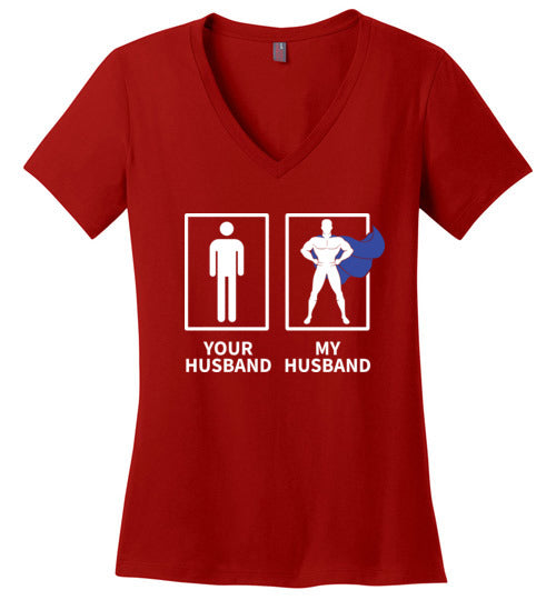 Your Husband My Husband Superhero V-Neck