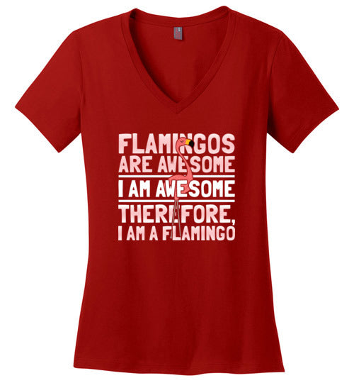 Flamingos Are Awesome V-Neck