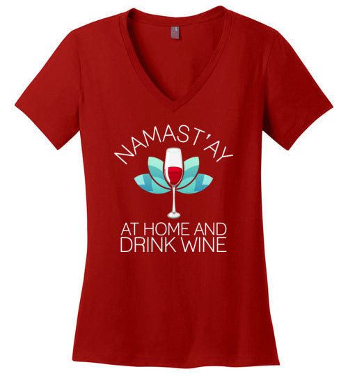 Namastay Wine V-Neck