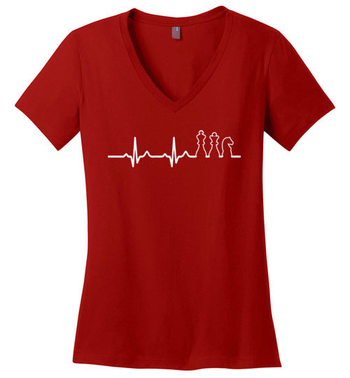 Chess Heartbeat V-Neck