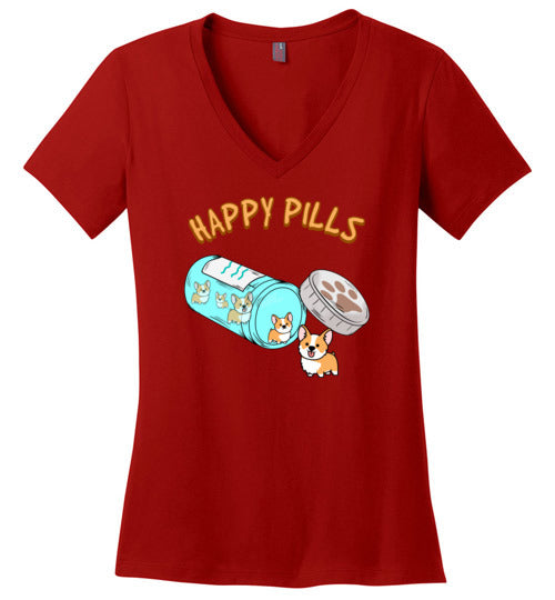 Happy Pills Corgi V-Neck