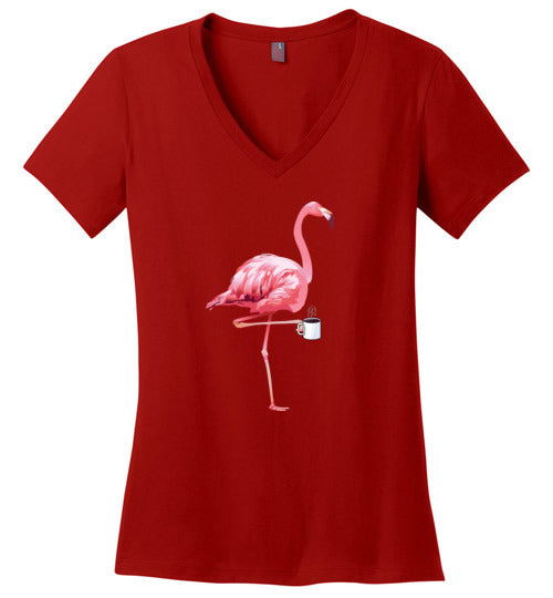 Flamingo Coffee V-Neck