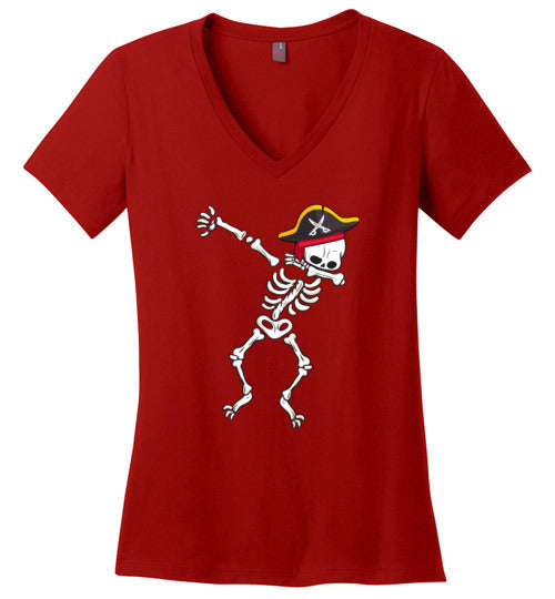 Pirate Dabbing Skeleton V-Neck