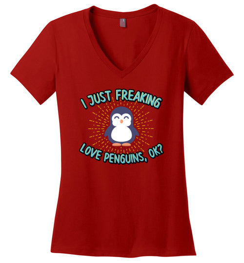 Freaking Love Penguins V-Neck