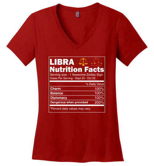 Zodiac Libra Nutrition Facts V-Neck