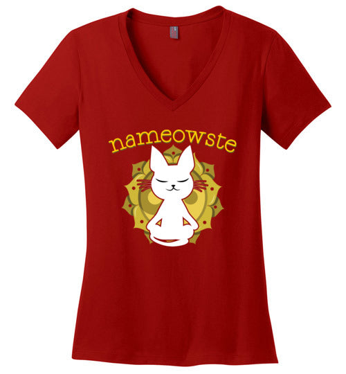 Cat Yoga Nameowste V-Neck
