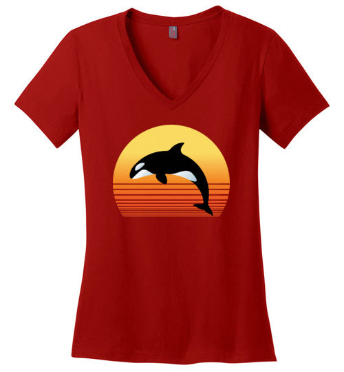 Killer Whale Sunset V-Neck