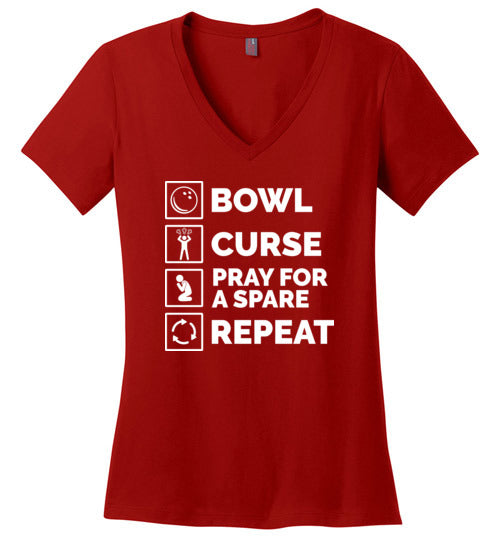 Bowl Curse Pray For A Spare V-Neck
