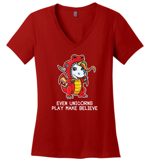 Even Unicorns Play Make Believe V-Neck