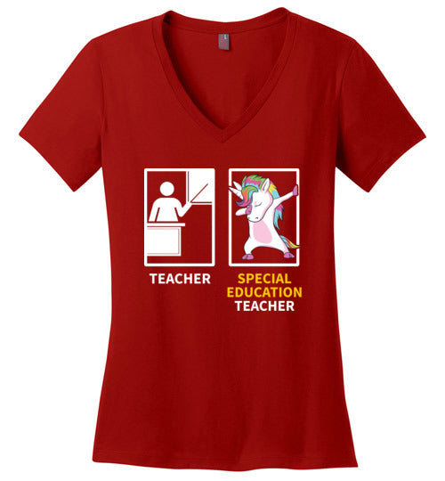 Special Education Teacher Dabbing V-Neck
