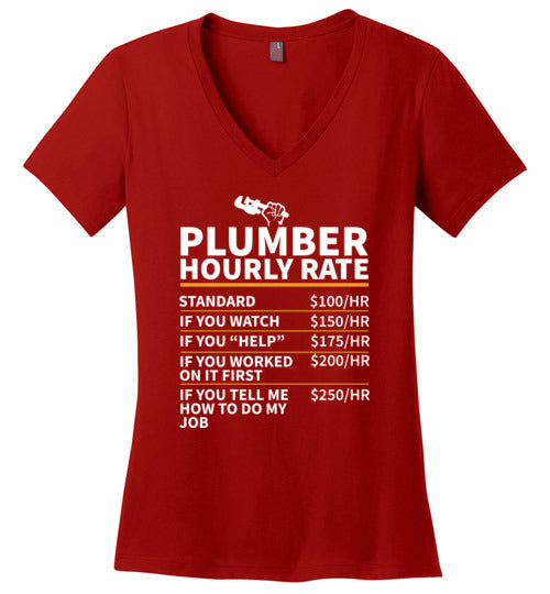 Plumber Hourly Rate V-Neck