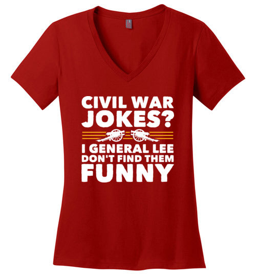 Civil War Jokes General Lee V-Neck