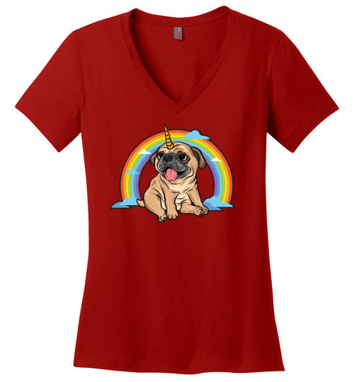 Pug Unicorn V-Neck