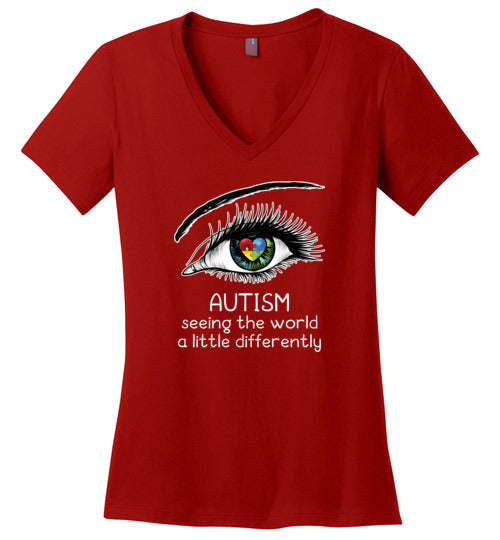 Autism Seeing The World A Little Differently V-Neck