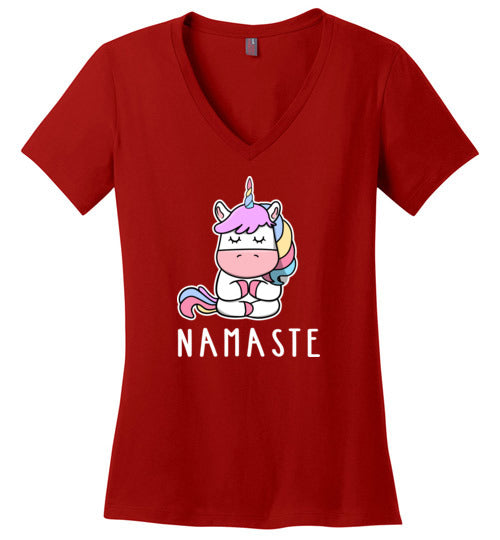 Yoga Unicorn Namaste V-Neck