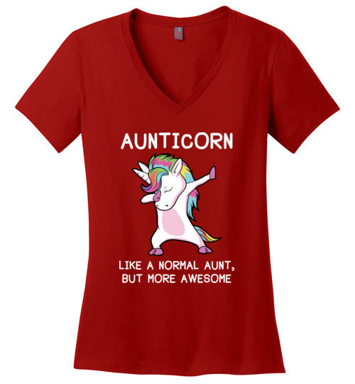 Aunticorn Unicorn Aunt V-Neck