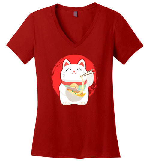 Ramen Cat V-Neck