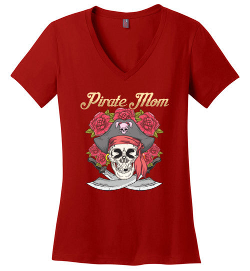Pirate Mom Fancy V-Neck