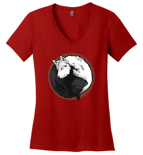 Wolf Yin Yang V-Neck