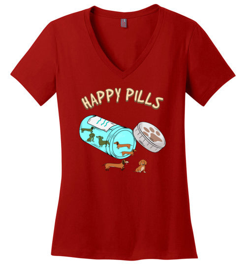 Happy Pills Dachshund V-Neck