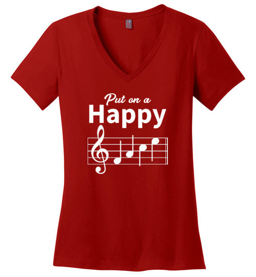 Happy Face Music V-Neck
