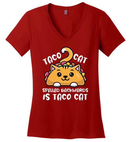 Taco Cat Spelled Backwards V-Neck