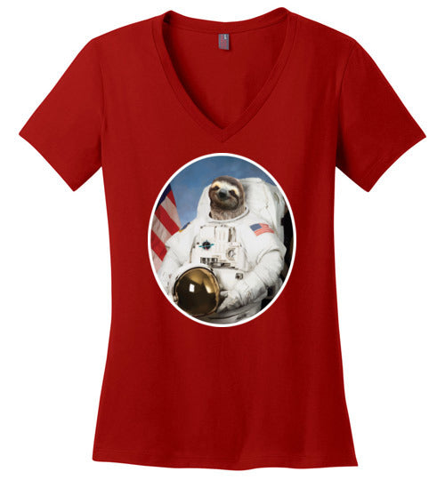 Sloth Astronaut V-Neck