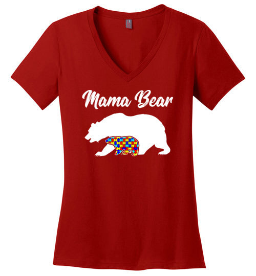 Autism Mama Bear V-Neck