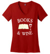 Books And Wine V-Neck