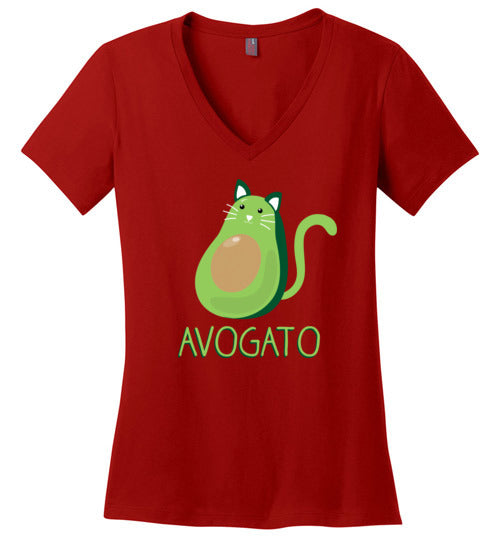 Avocado Cat Avogato V-Neck