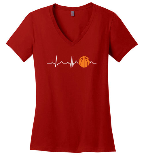 Basketball Heartbeat V-Neck