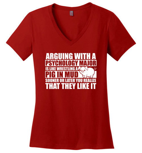 Psychology Major Pig In Mud V-Neck