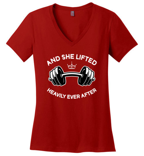 She Lifted Heavily Ever After V-Neck