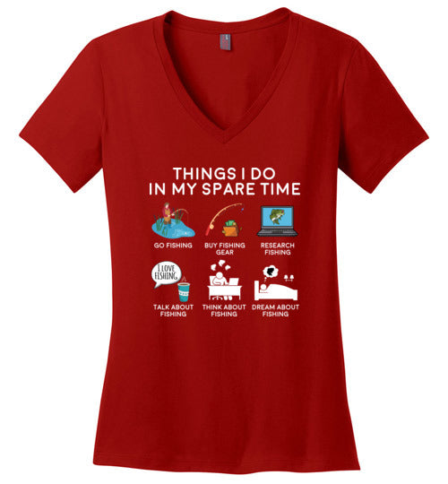 Things I Do In My Spare Time Fishing V-Neck