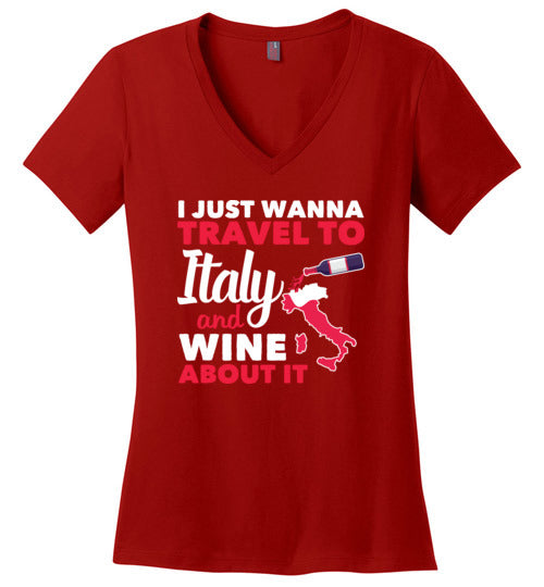 Italy Wine Travel V-Neck