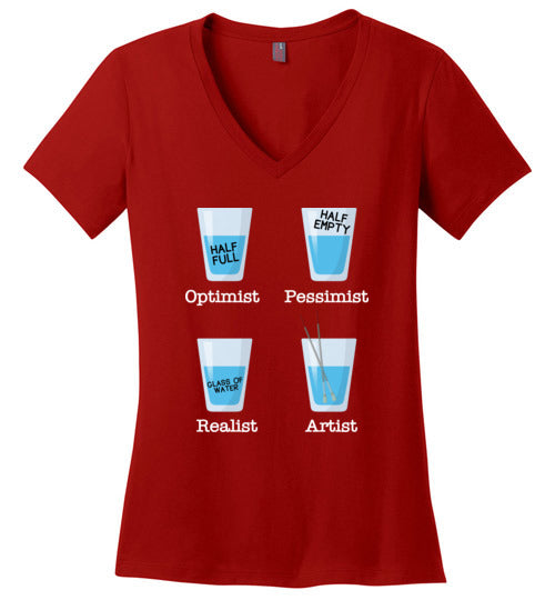 Optimist Pessimist Artist V-Neck