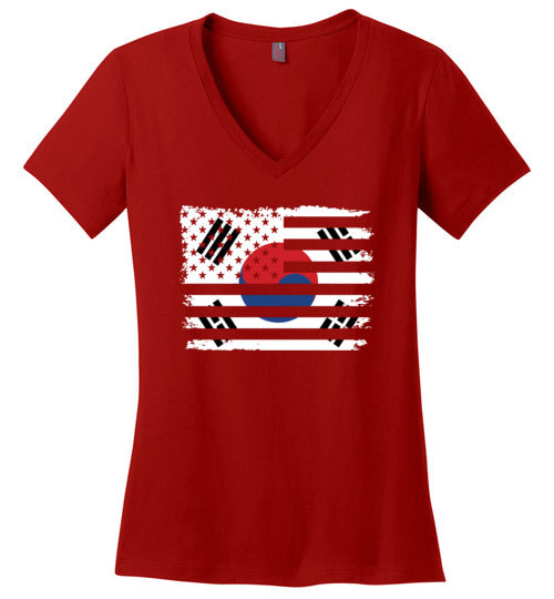 South Korean American Flag V-Neck