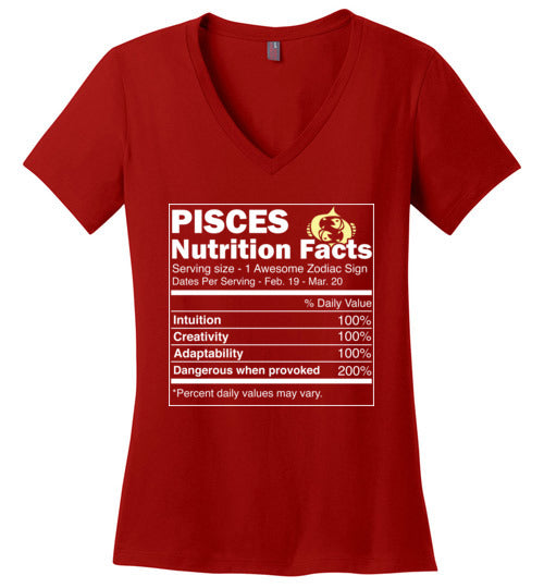 Zodiac Pisces Nutrition Facts V-Neck