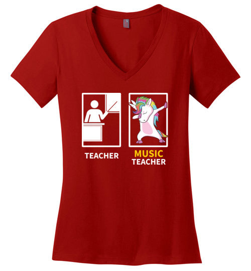 Dabbing Music Teacher V-Neck