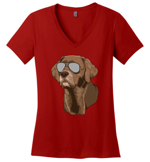 Chocolate Lab Sunglasses V-Neck