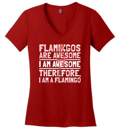 Flamingos Are Awesome V-Neck