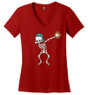 Baseball Dabbing Skeleton V-Neck