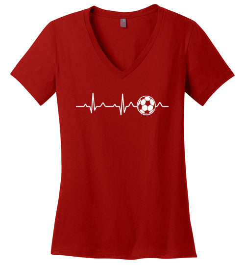 Soccer Heartbeat V-Neck
