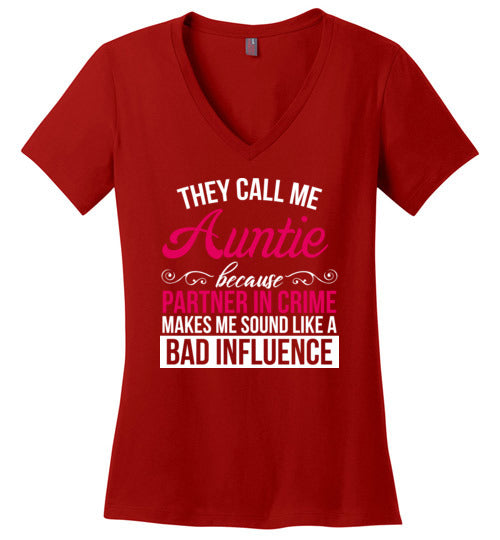 Auntie Partner In Crime V-Neck